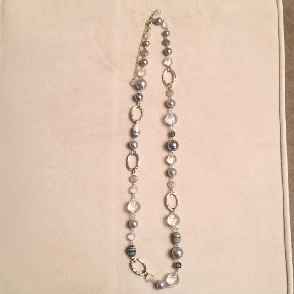White House Black Market Silver & Gray Necklace